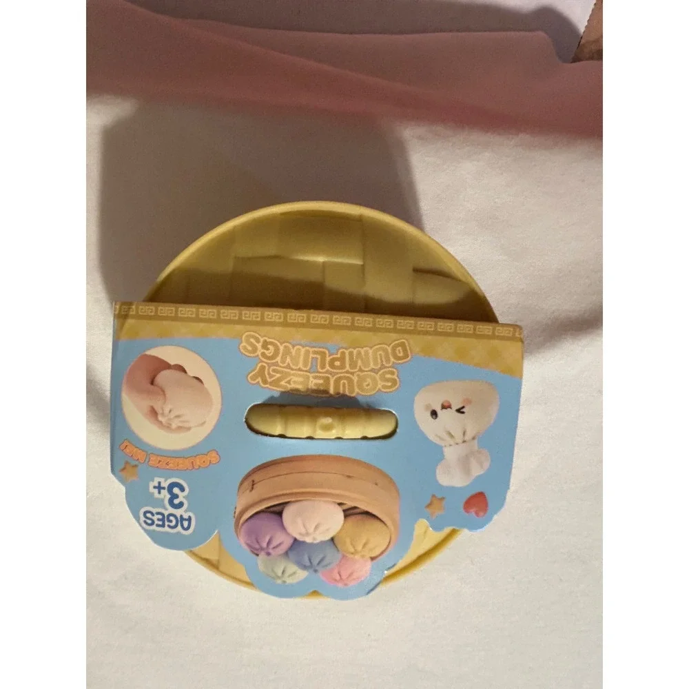 Squishy Bun Squeezy Dumplings Sugar Edition Mystery Fidget Toy Steamer Basket